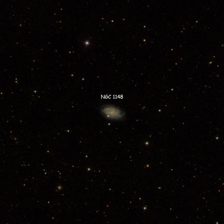 SDSS image of region near spiral galaxy NGC 1148
