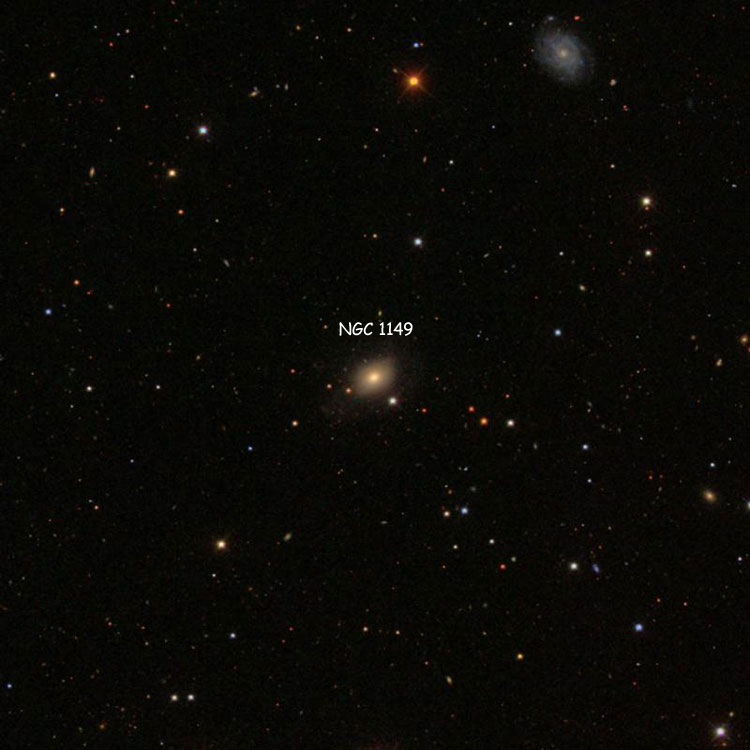 SDSS image of region near lenticular galaxy NGC 1149