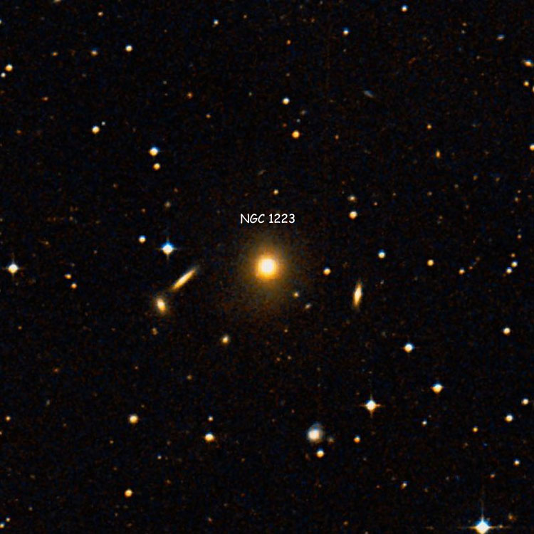 DSS image of region near elliptical galaxy NGC 1223