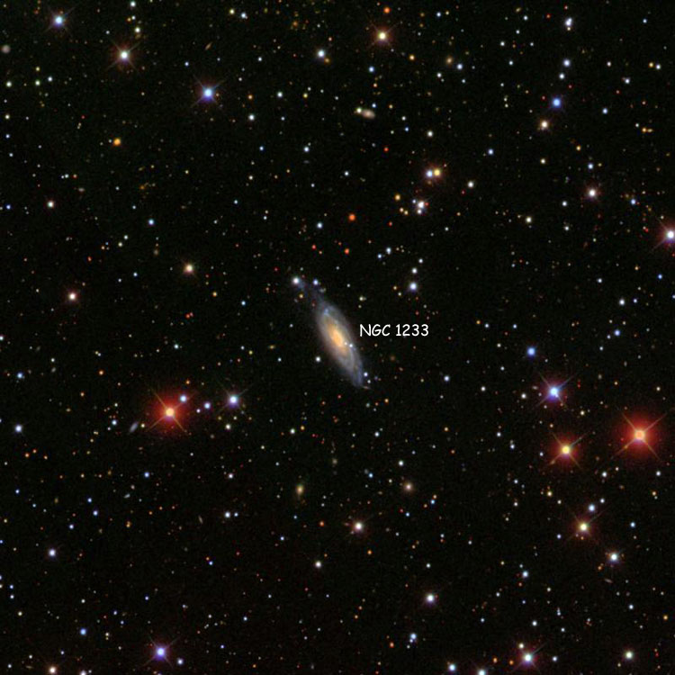 SDSS image of region near spiral galaxy NGC 1233