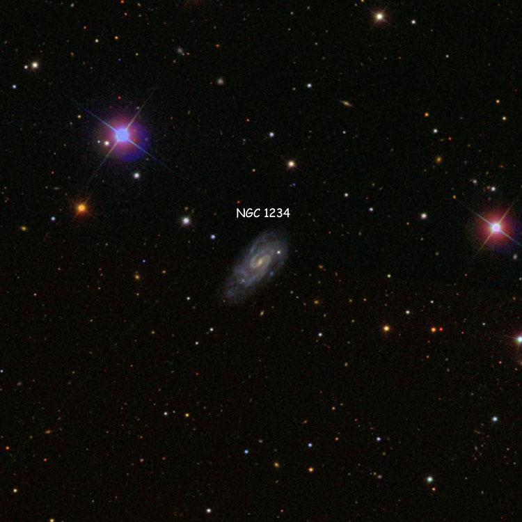 SDSS image of region near spiral galaxy NGC 1234