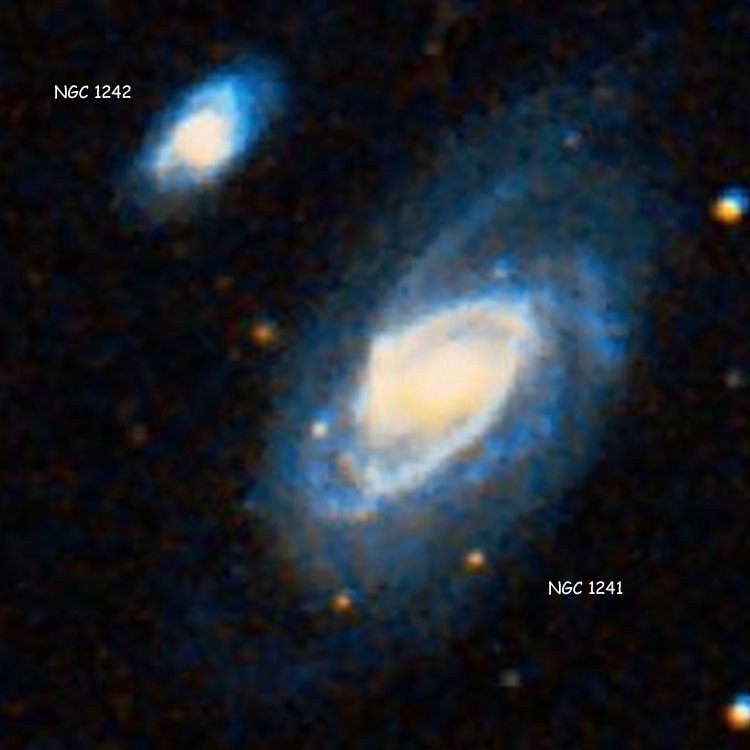 DSS image of spiral galaxies NGC 1241 and 1242, also known as Arp 304
