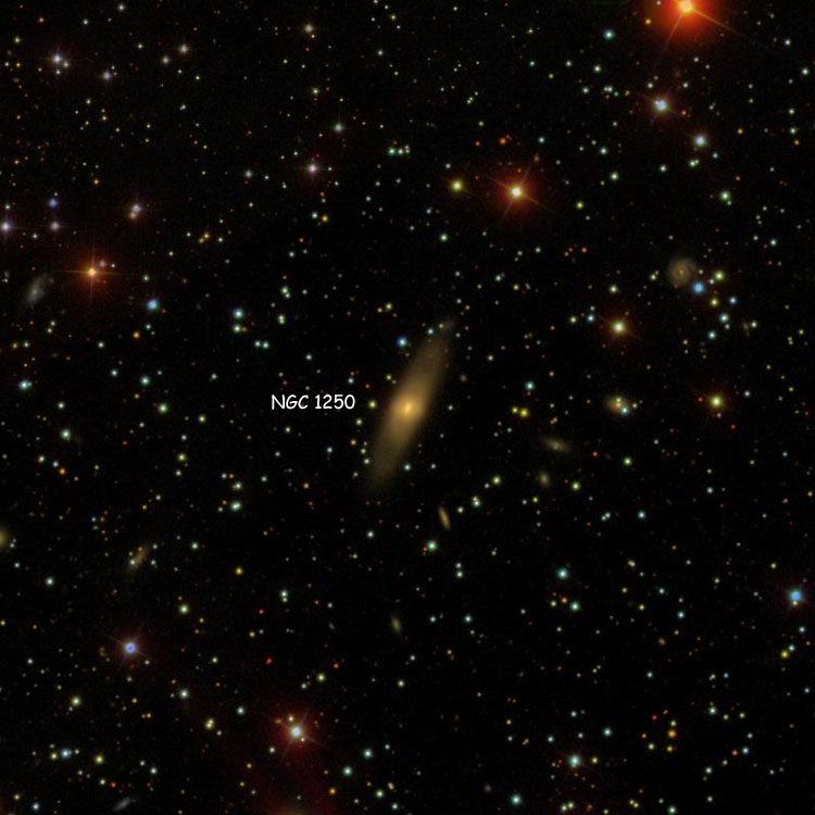 SDSS image of region near lenticular galaxy NGC 1250