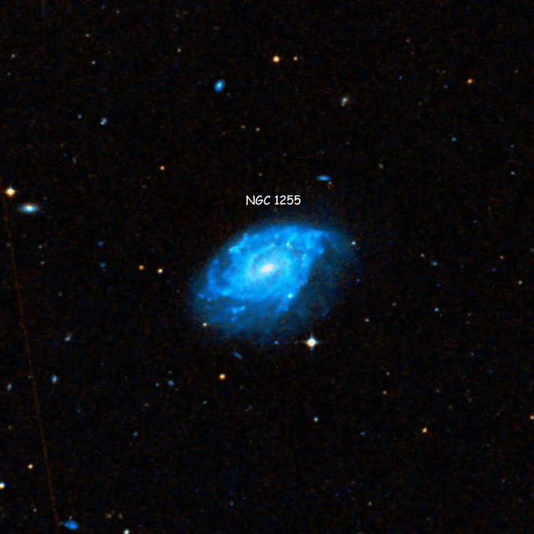 DSS image of region near spiral galaxy NGC 1255