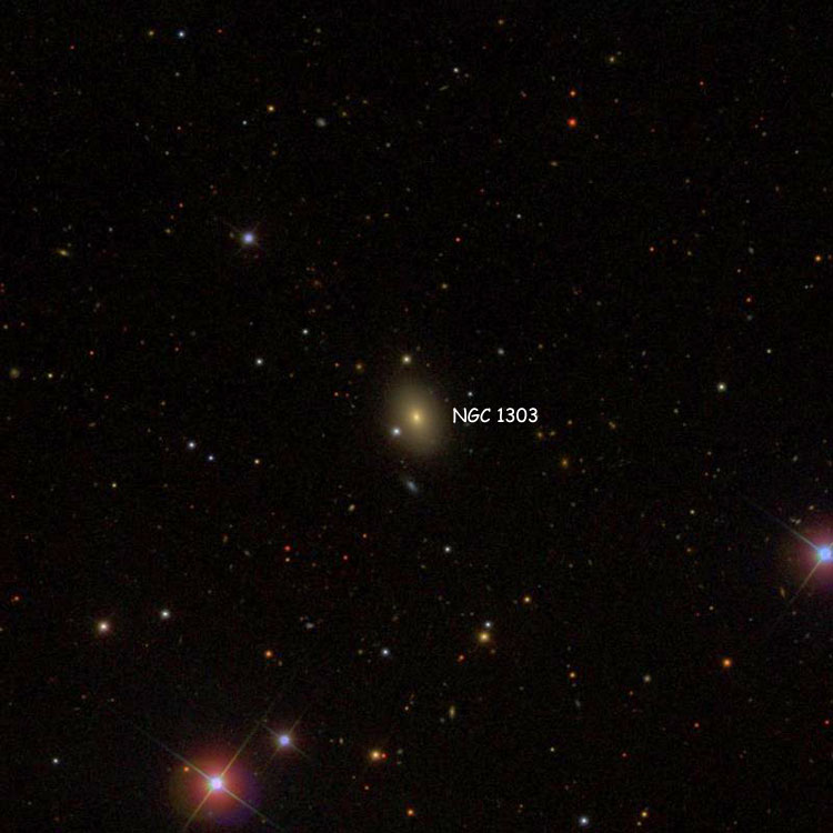 SDSS image of region near lenticular galaxy NGC 1303