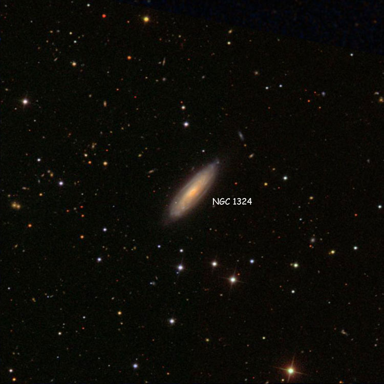 SDSS image of region near spiral galaxy NGC 1324