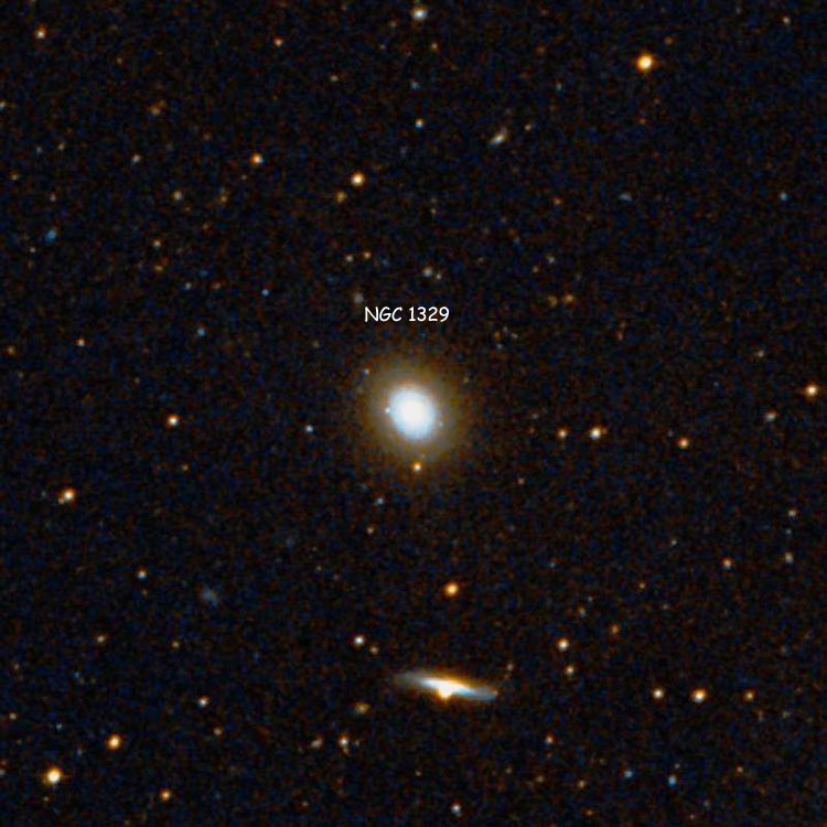 DSS image of region near spiral galaxy NGC 1329