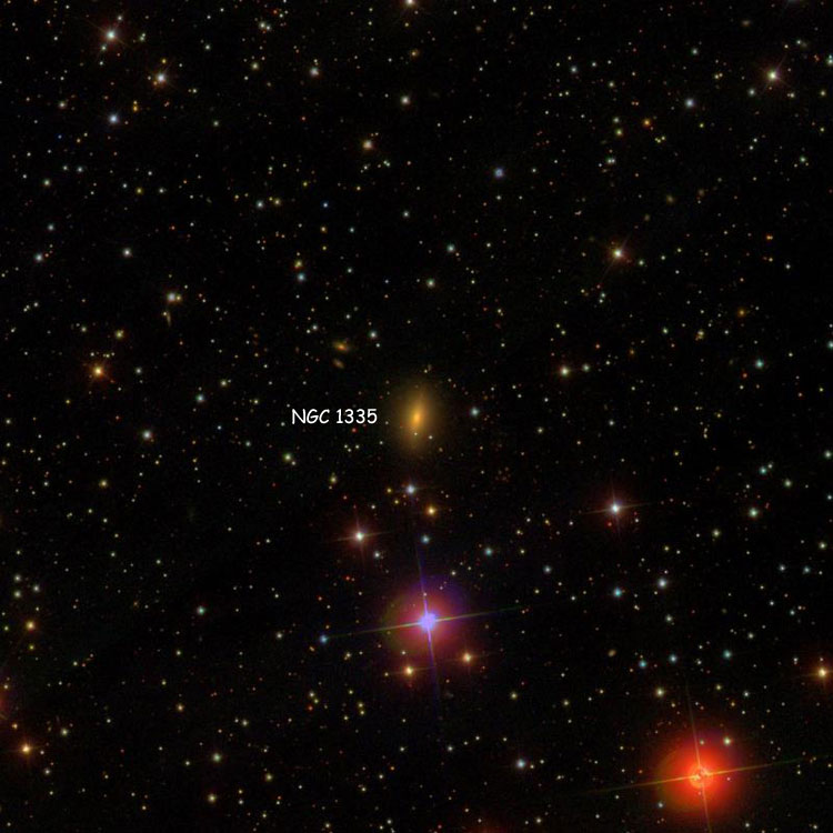 SDSS image of region near lenticular galaxy NGC 1335