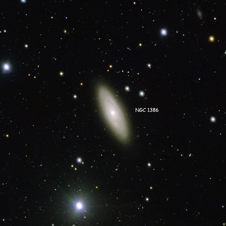 ESO image of region near lenticular galaxy NGC 1386