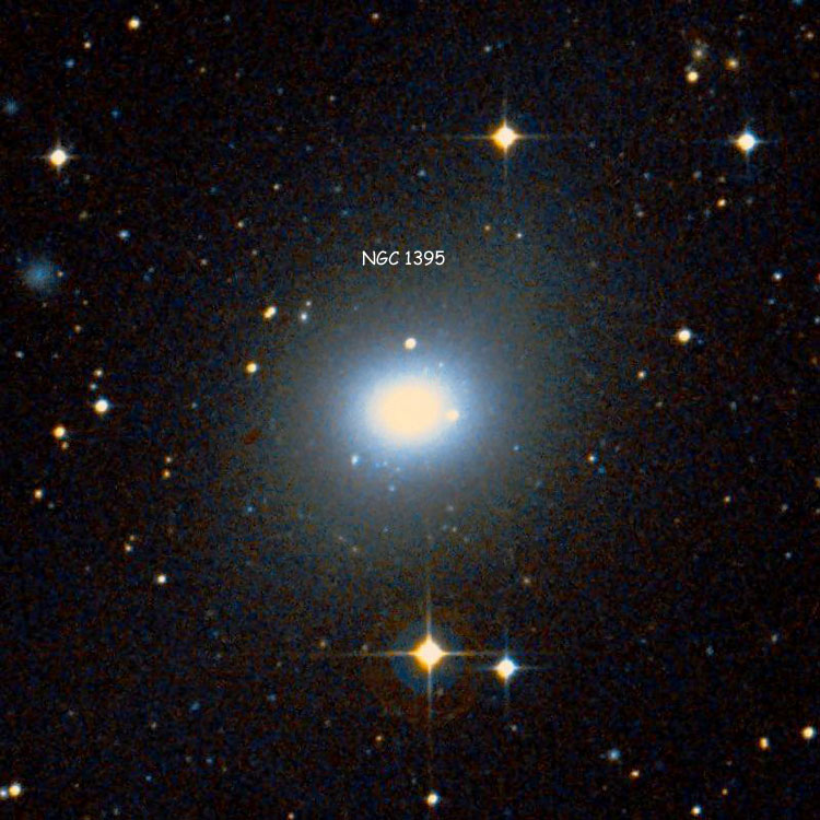 DSS image of region near elliptical galaxy NGC 1395