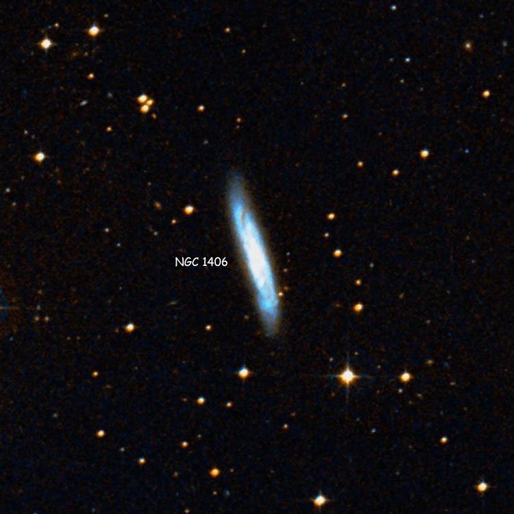 DSS image of region near spiral galaxy NGC 1406