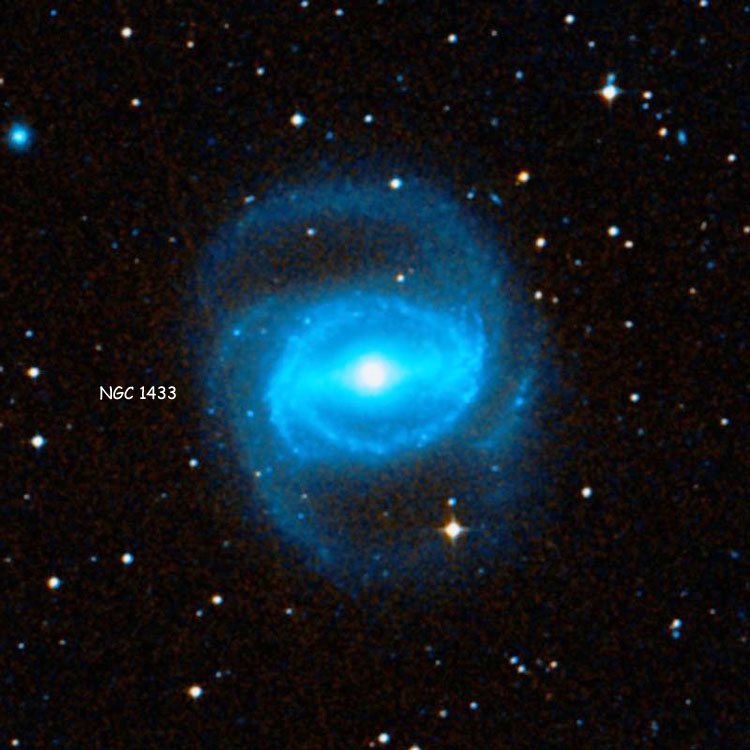 DSS image of region near spiral galaxy NGC 1433