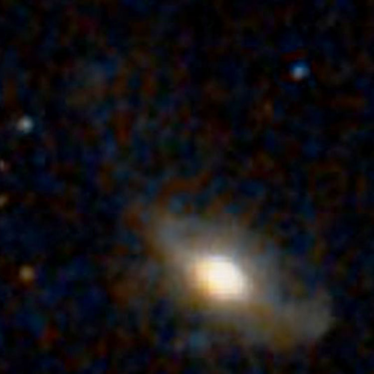 DSS image of peculiar lenticular galaxy NGC 1467 and its northeastern extension