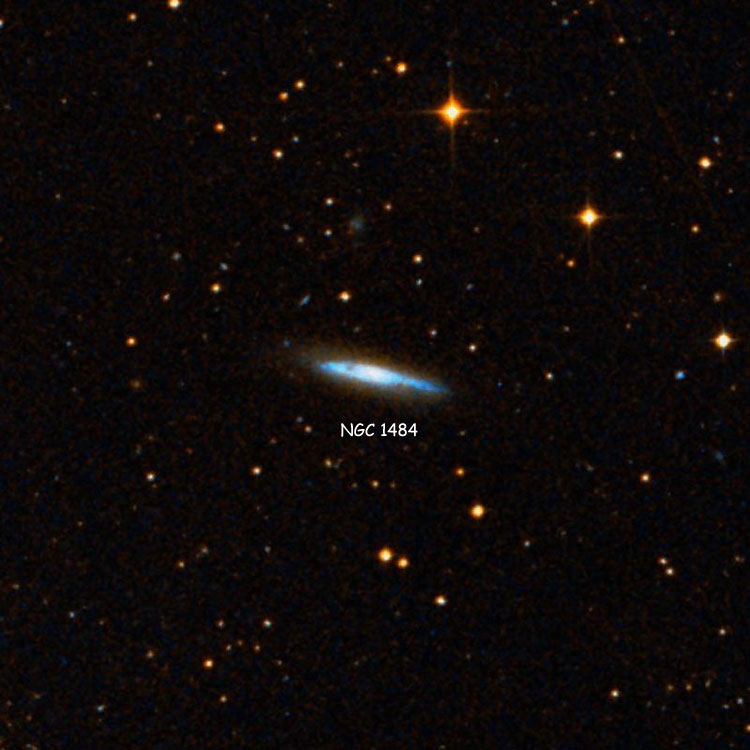 DSS image of region near spiral galaxy NGC 1484