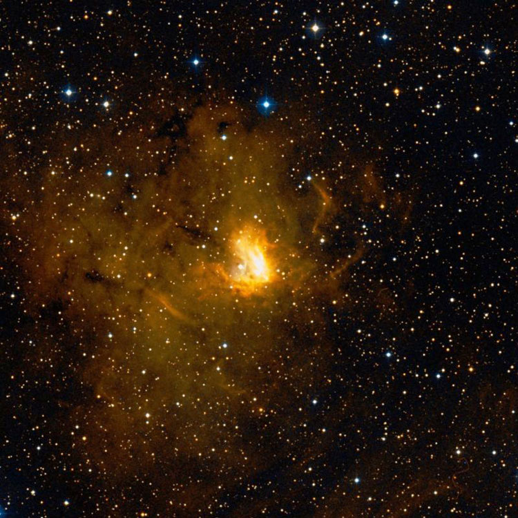 DSS image of region near emission nebula NGC 1491