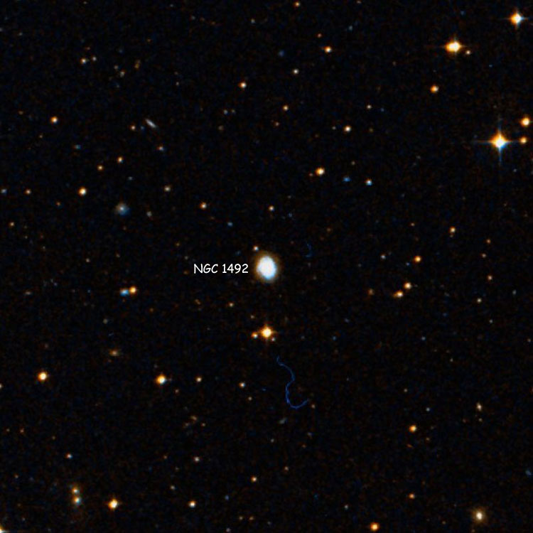 DSS image of region near spiral galaxy NGC 1492