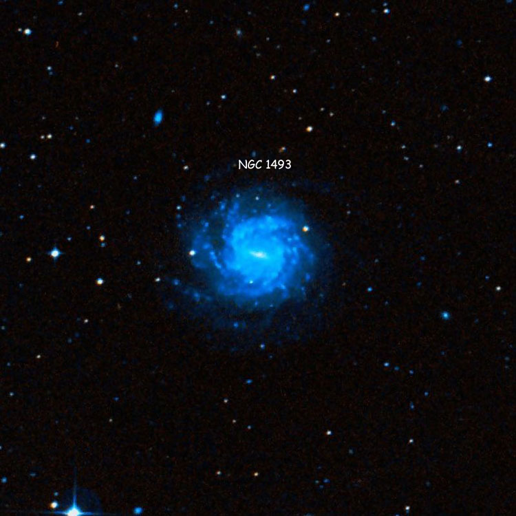 DSS image of region near spiral galaxy NGC 1493