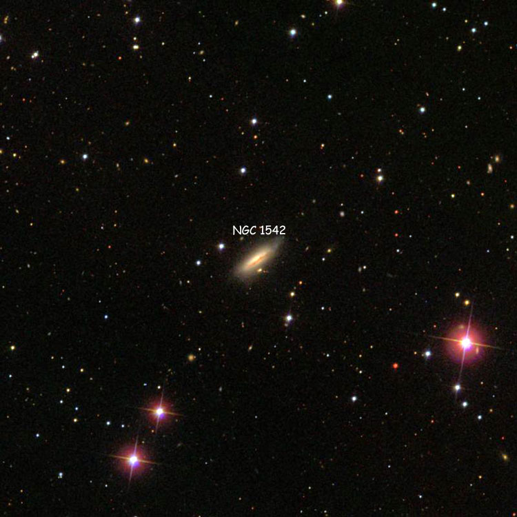 SDSS image of region near spiral galaxy NGC 1542
