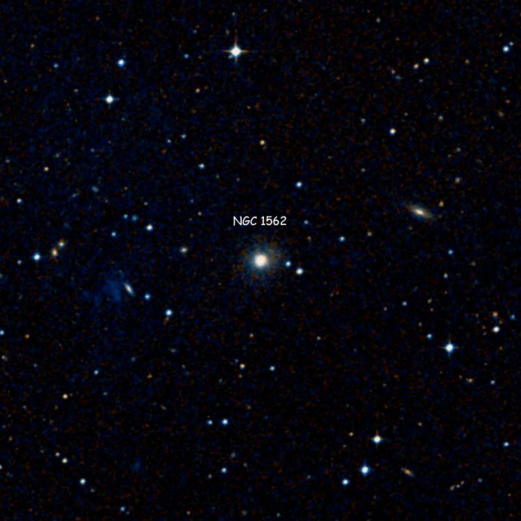 DSS image of region near lenticular galaxy NGC 1562, also showing part of NGC 1565