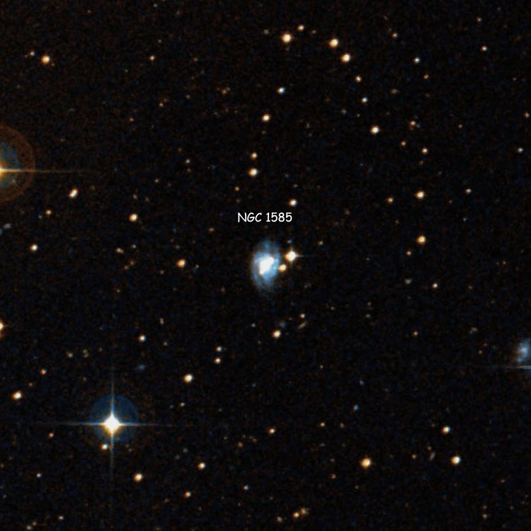 DSS image of region near spiral galaxy NGC 1585