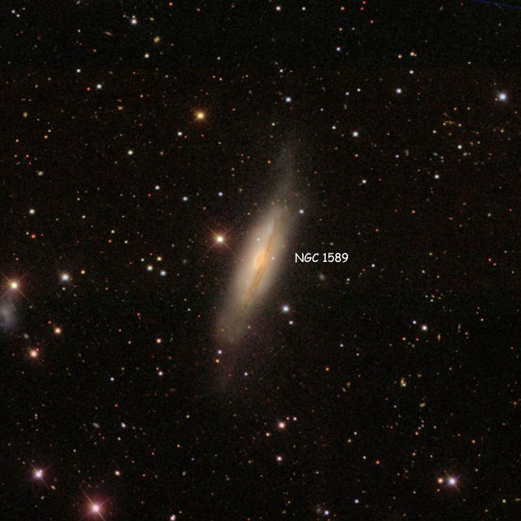 SDSS image of region near spiral galaxy NGC 1589