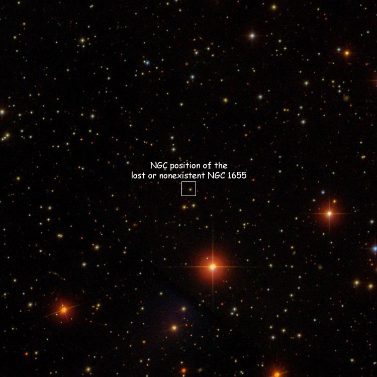 SDSS image centered on the NGC position for the apparently lost or nonexistent NGC 1655
