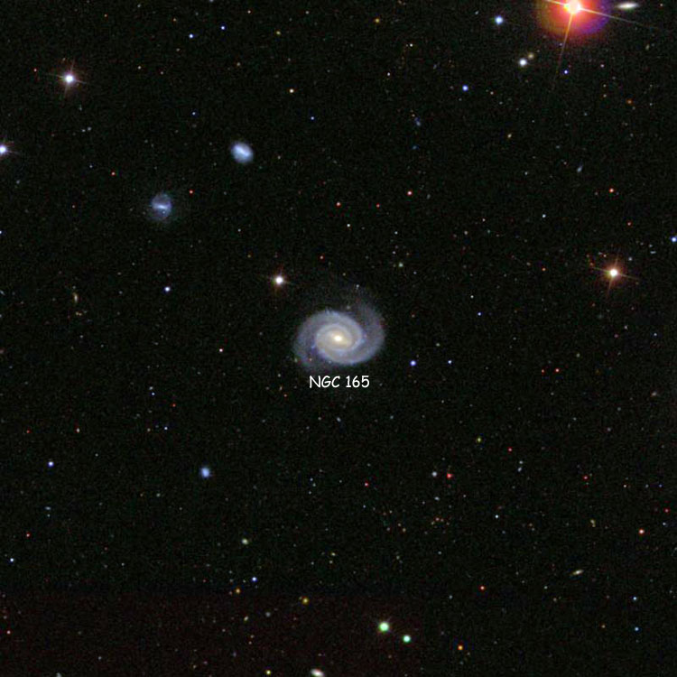 SDSS image of region near spiral galaxy NGC 165