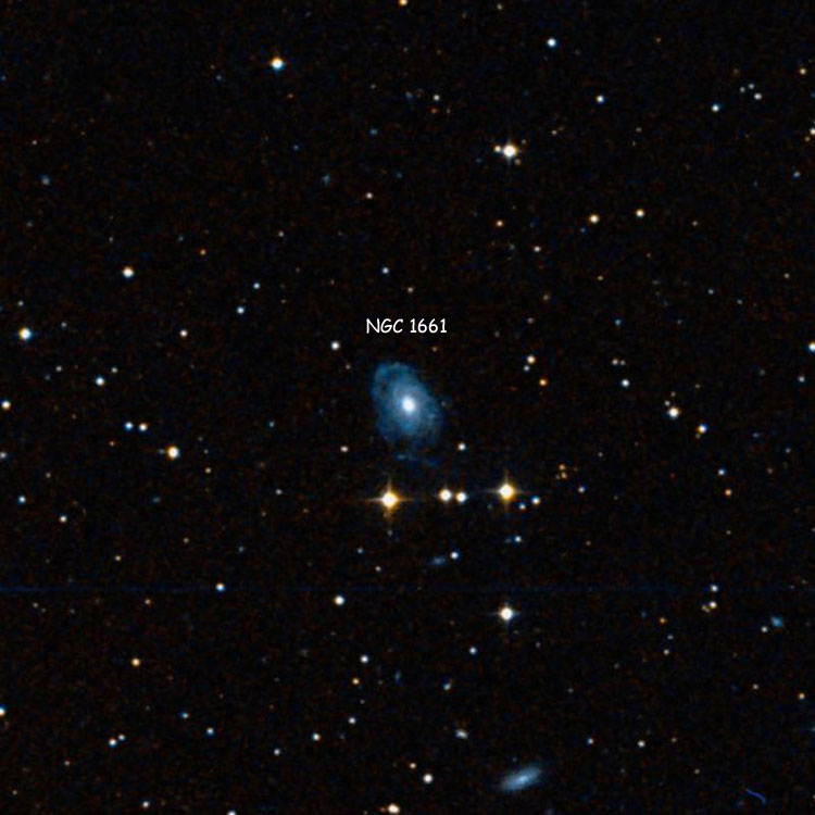 DSS image of region near spiral galaxy NGC 1661