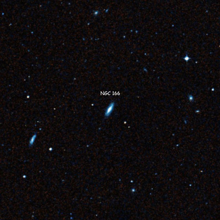 DSS image of region near spiral galaxy NGC 166
