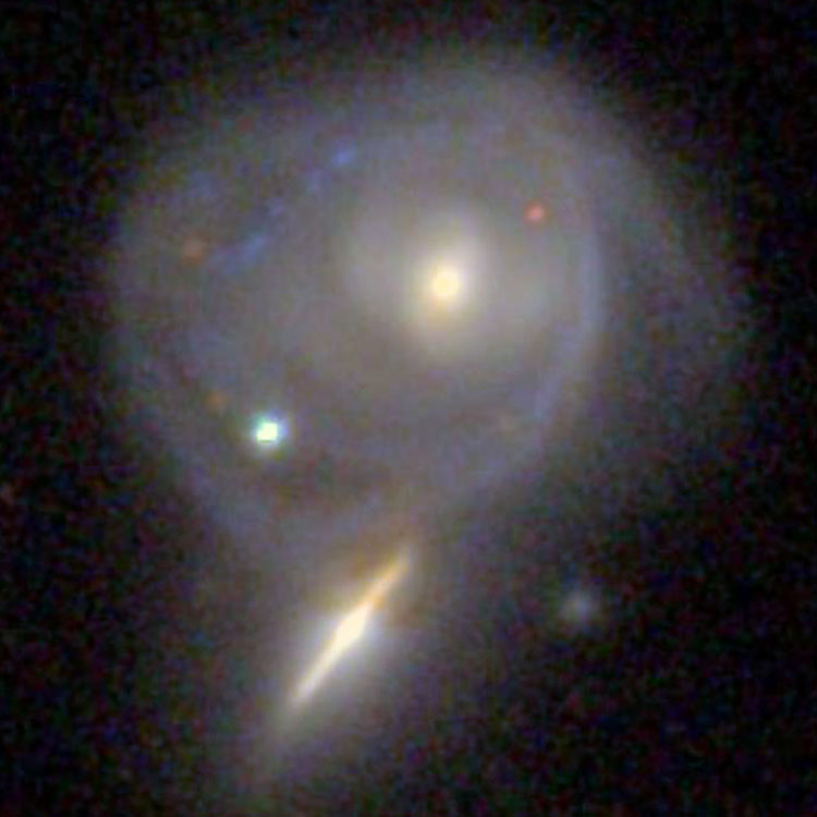 SDSS image of spiral galaxy NGC 191 and IC 1563, which comprise Arp 127