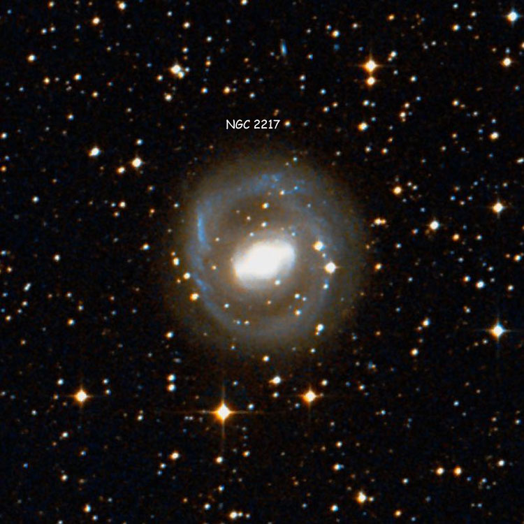 DSS image of region near lenticular galaxy NGC 2217