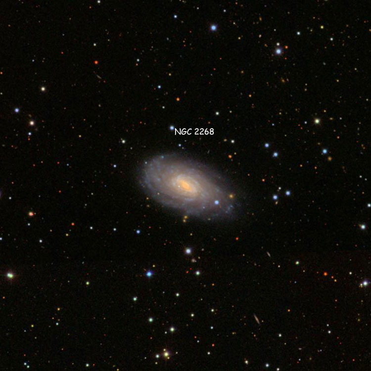 SDSS image of region near spiral galaxy NGC 2268