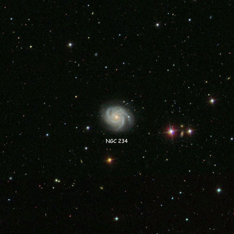 SDSS image of region near spiral galaxy NGC 234