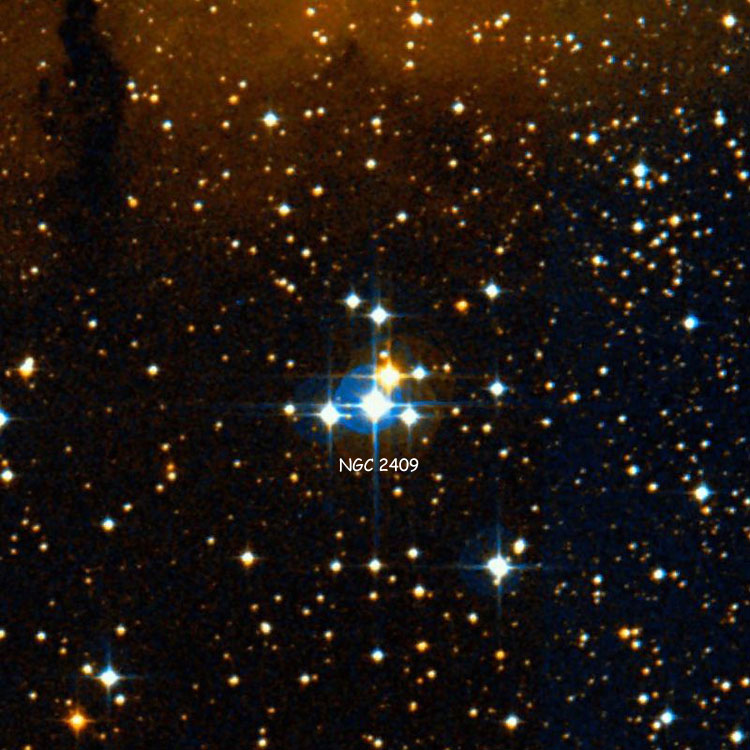 DSS image of region near open cluster NGC 2409