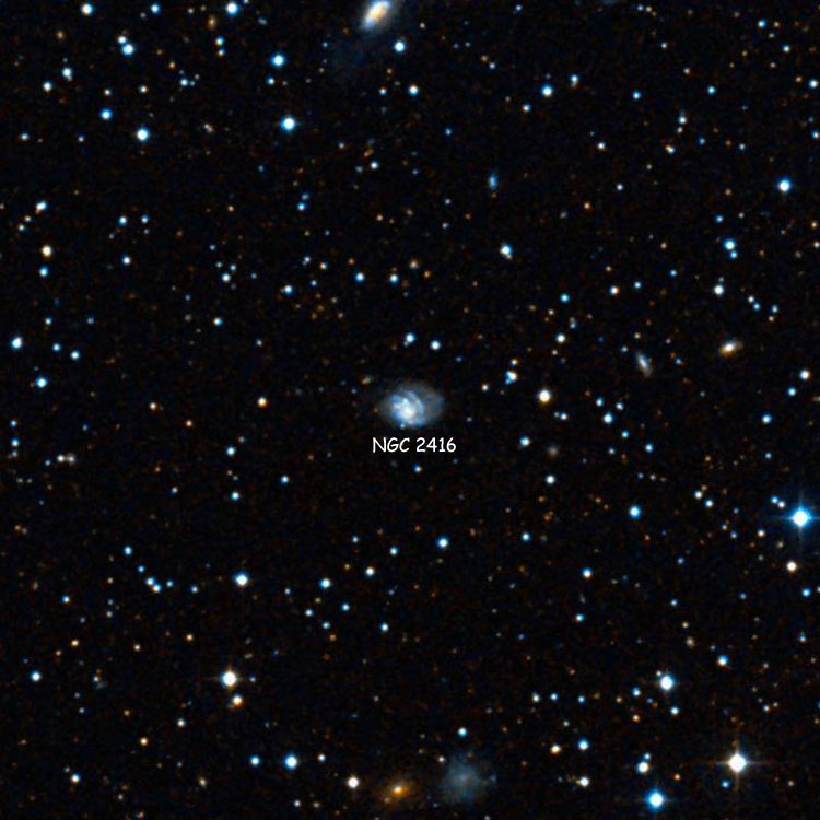 DSS image of region near spiral galaxy NGC 2416