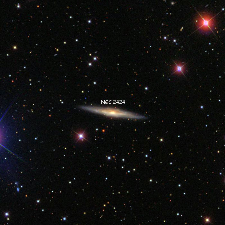 SDSS image of region near spiral galaxy NGC 2424