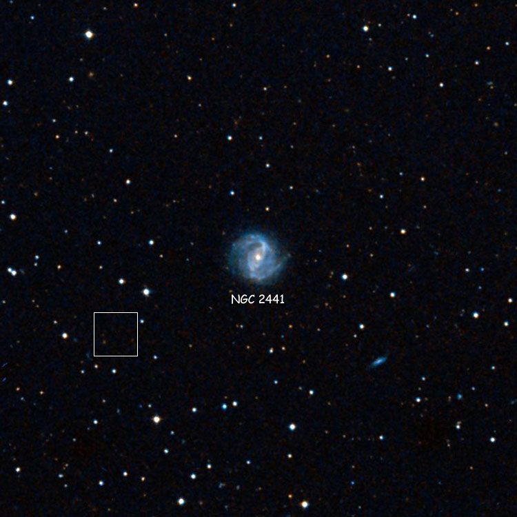 DSS image of region near spiral galaxy NGC 2441