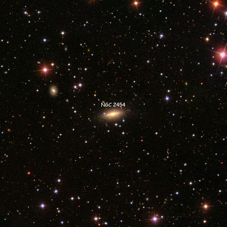 SDSS image of region near spiral galaxy NGC 2454