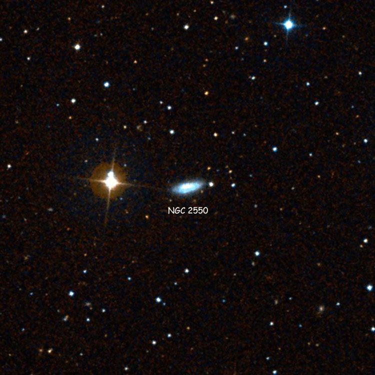 DSS image of region near spiral galaxy NGC 2550