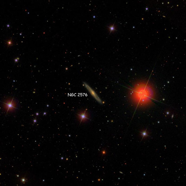 SDSS image of region near spiral galaxy NGC 2576