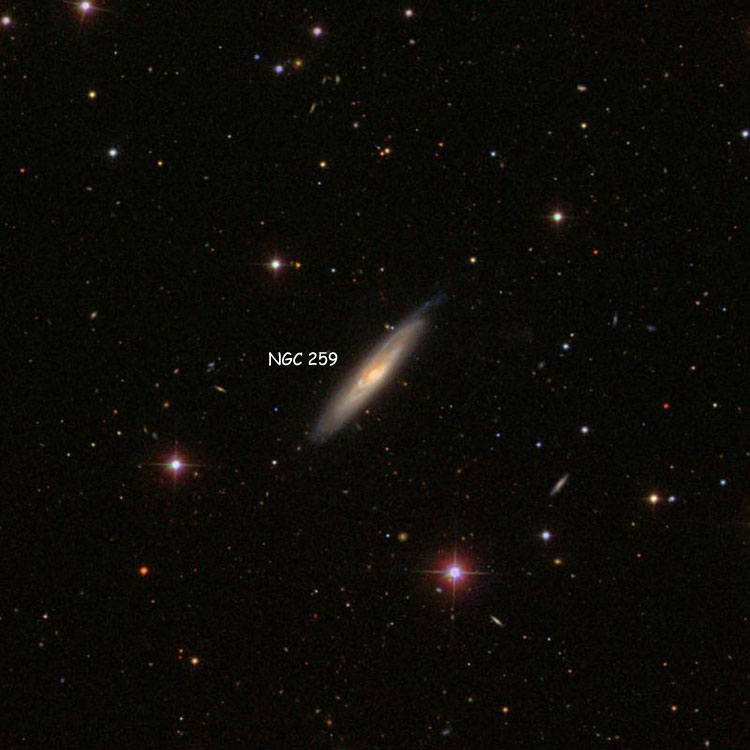 SDSS image of region near spiral galaxy NGC 259