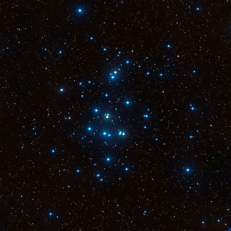 DSS image of region near open cluster NGC 2632, also known as Praesepe, or the Beehive Cluster, and as M44