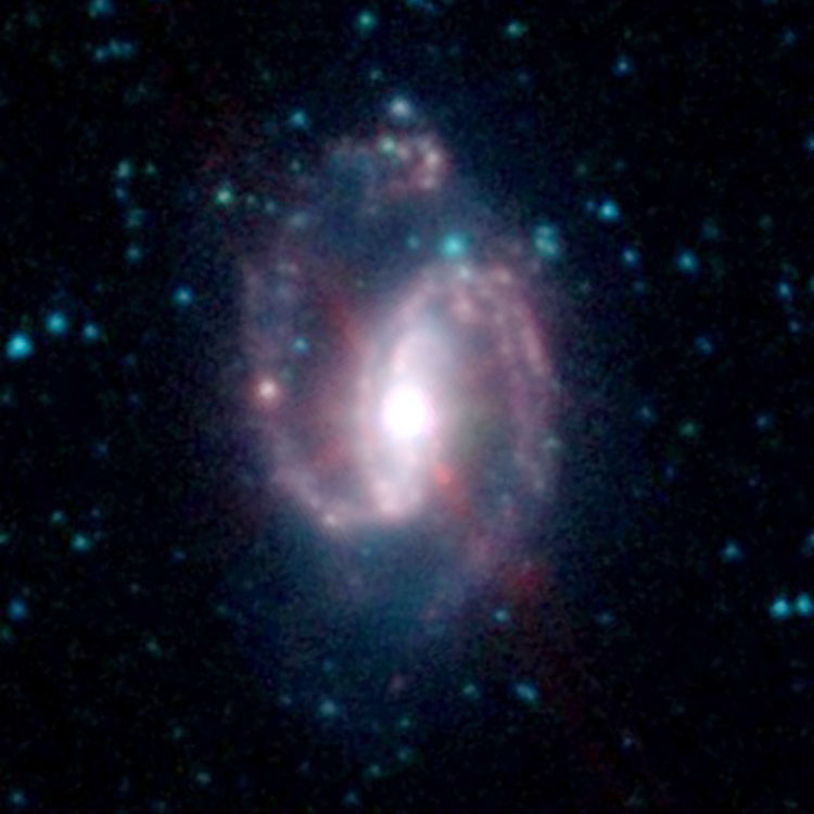 Spitzer infrared image of spiral galaxy NGC 2633, also known as Arp 80