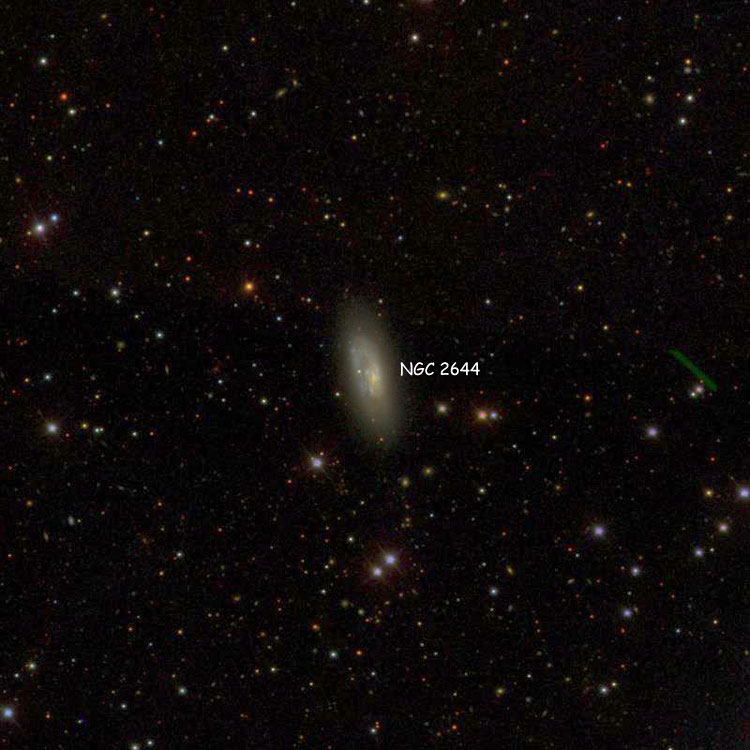 SDSS image of region near spiral galaxy NGC 2644