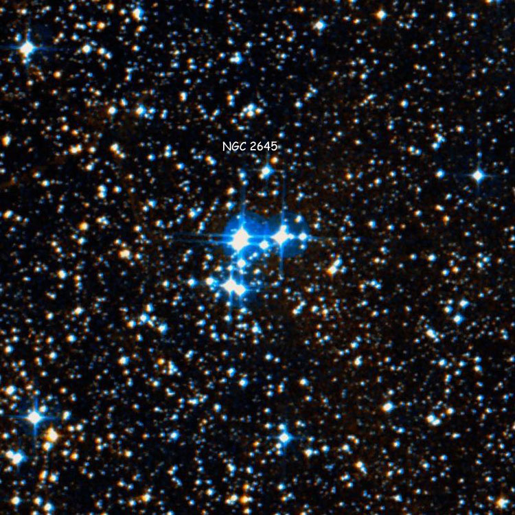 DSS image of region near open cluster NGC 2645