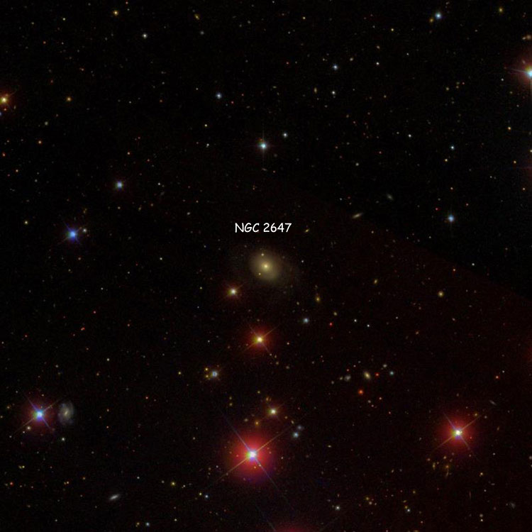 SDSS image of region near lenticular galaxy NGC 2647