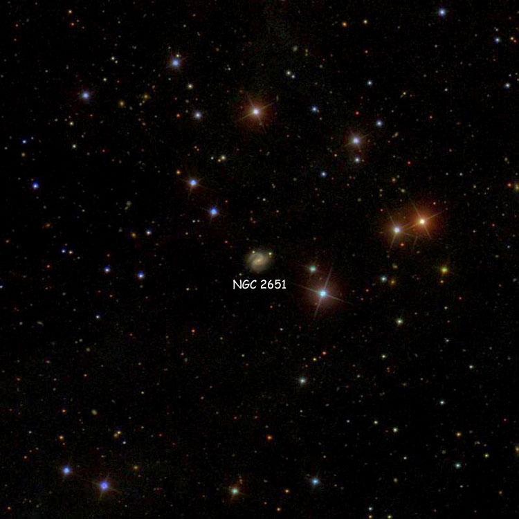 SDSS image of region near spiral galaxy NGC 2651