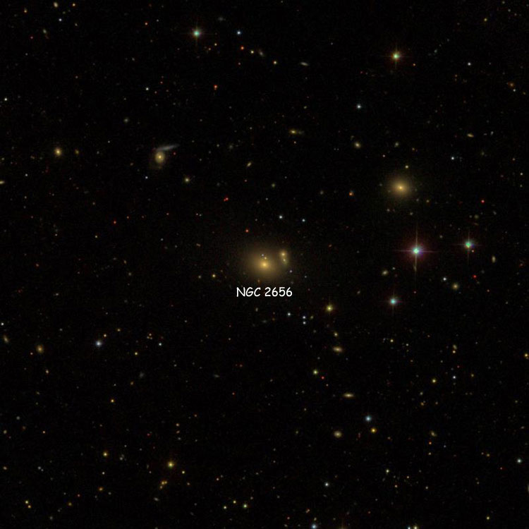SDSS image of region near lenticular galaxy NGC 2656