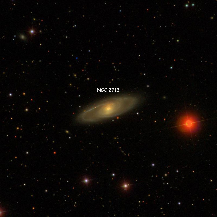 SDSS image of region near spiral galaxy NGC 2713