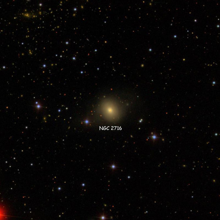 SDSS image of region near lenticular galaxy NGC 2716